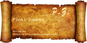 Pinti Zdenkó névjegykártya